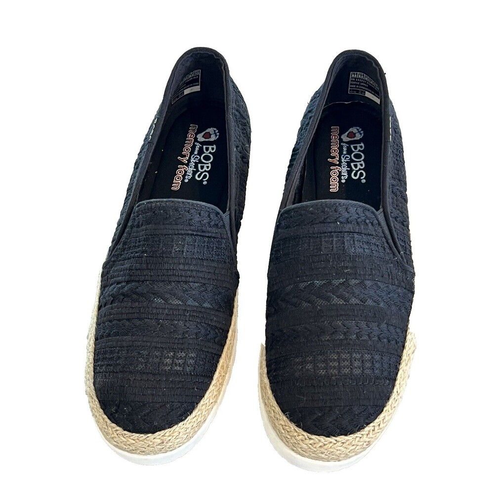 Bobs from Skechers Womens Flexpadrille 3.0 Slip On Black Fabric SN113237 SZ. 9.5
